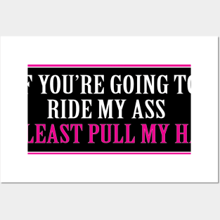 If you're gonna ride my ass at least pull my hair Posters and Art